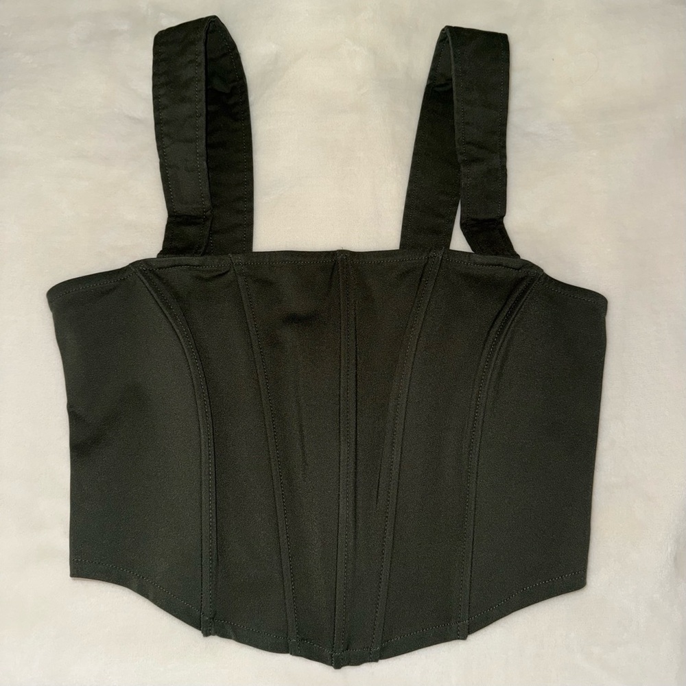 Forever 21 - Olive Green Smocked Corset Top
